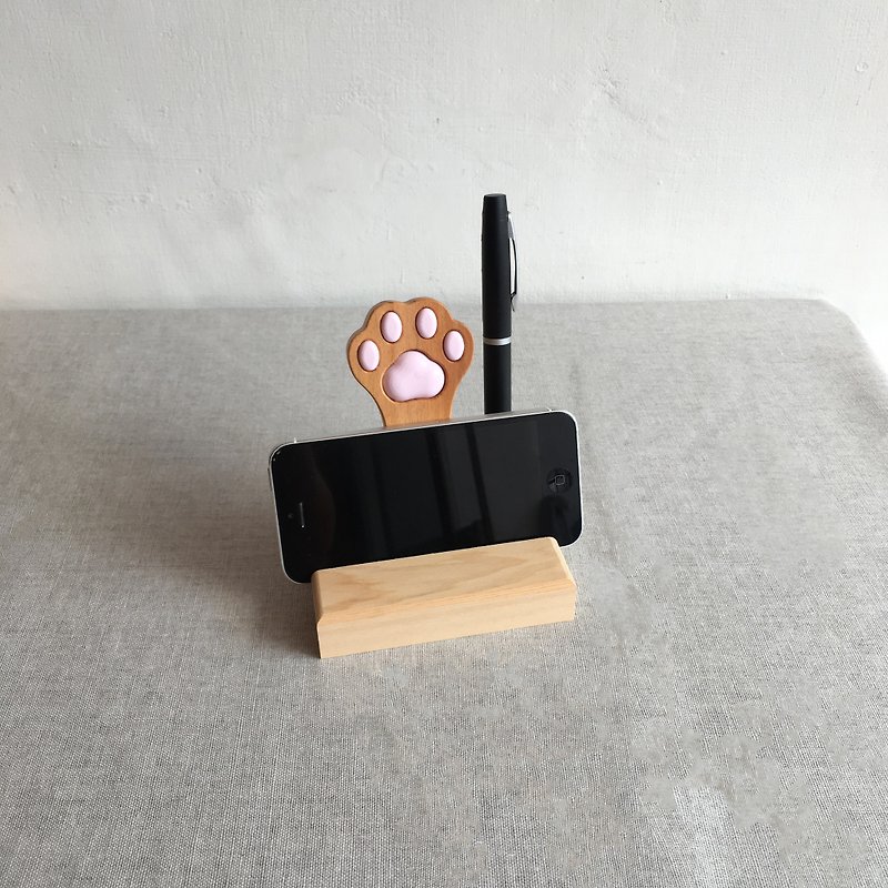 Limited wool children's meatballs key ring phone holder business card holder (Taiwan cypress) (free customized lettering) - Keychains - Wood Orange