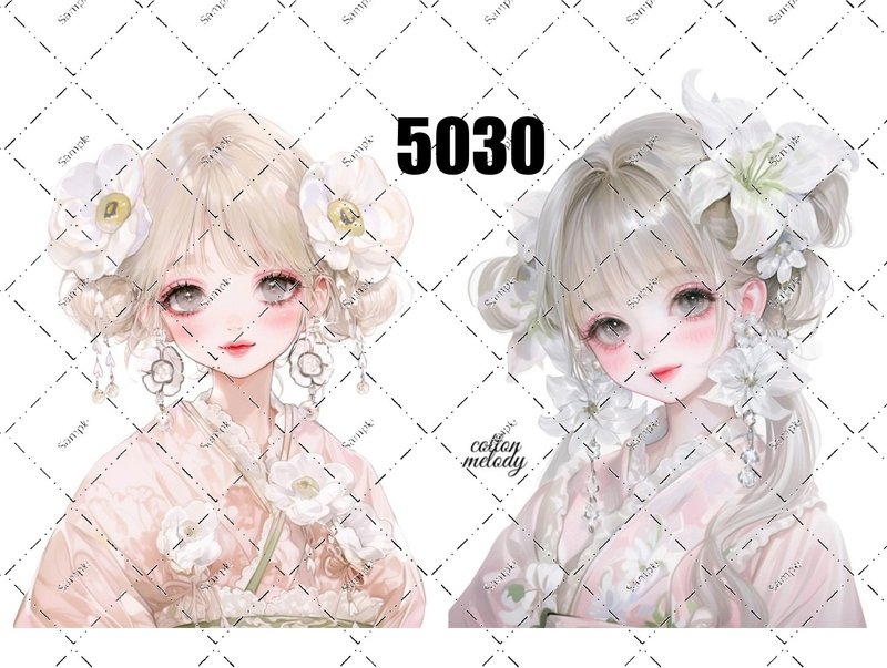 original sticker no.5030 人物ステッカー オリジナルステッカー オリジナル人物ステッカー 装飾ステッカー cotton melody - 貼紙 - 紙 