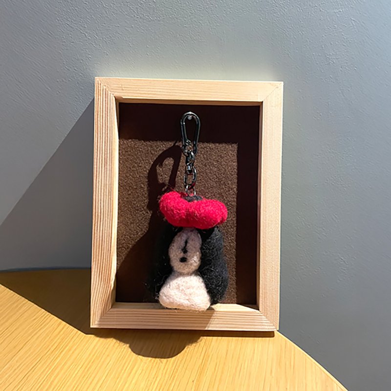 紅花少女Rosie | Goûter entre amis - 鑰匙圈/鑰匙包 - 羊毛 紅色