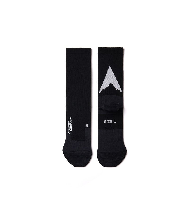 HANCHOR x nozzle quiz - Black - Feather merino wool socks - ถุงเท้า - ผ้าฝ้าย/ผ้าลินิน สีดำ