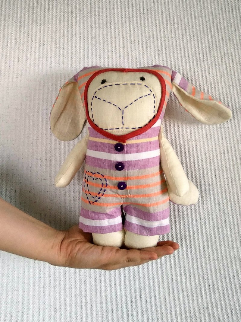 Sheep soft linen toy, Gift for kid, Kids room decor - 寶寶/兒童玩具/玩偶 - 亞麻 粉紅色