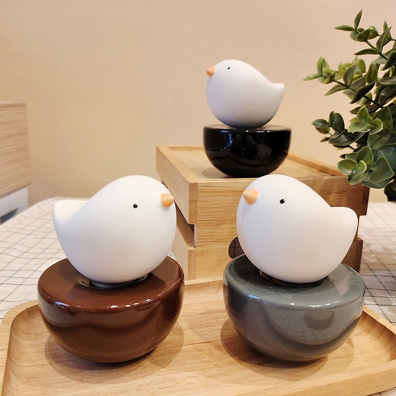 Ceramic Bird Set (Bebe Bird, Oval Bird) - Fragrances - Pottery Black