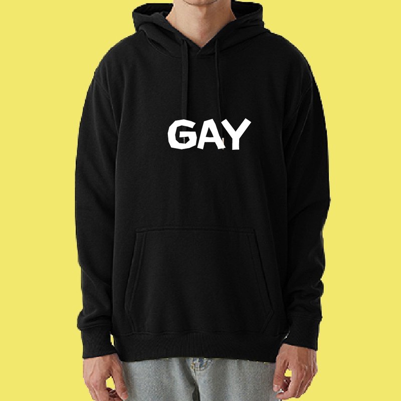 GAY PRIDE 彩虹 同志 帽T 衣服 長袖 黑色 白色 厚磅 台灣印製 - 男 T 恤 - 棉．麻 多色