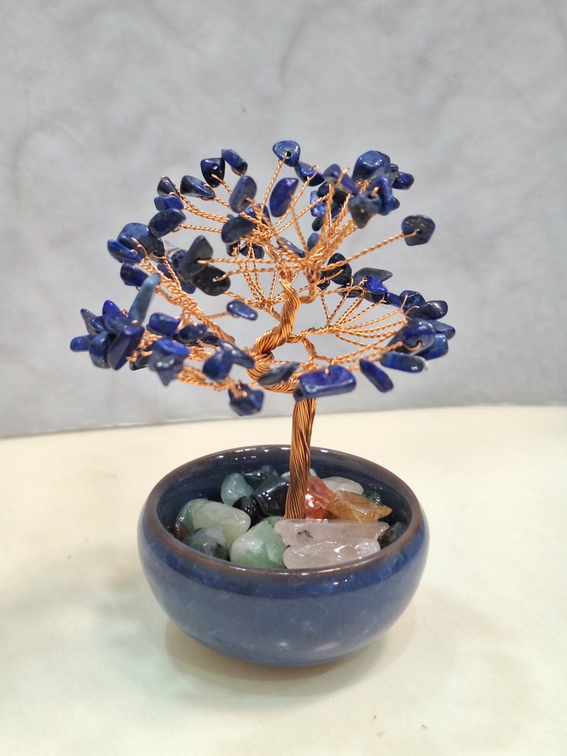 青金石陶瓷盆水晶樹 - 擺飾/家飾品 - 水晶 藍色