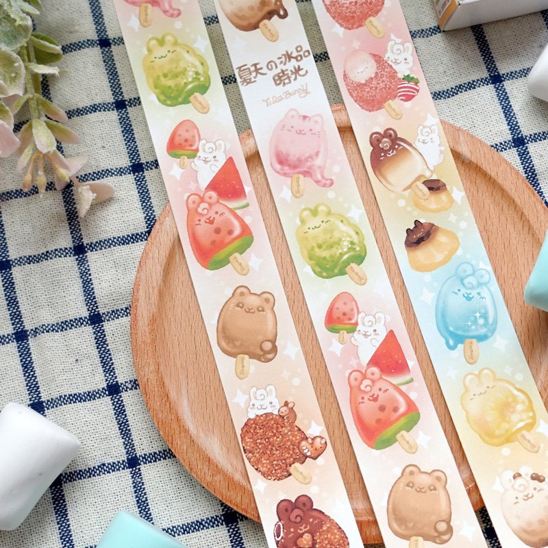 Taiwan childhood popsicle rabbit paper tape - มาสกิ้งเทป - กระดาษ หลากหลายสี