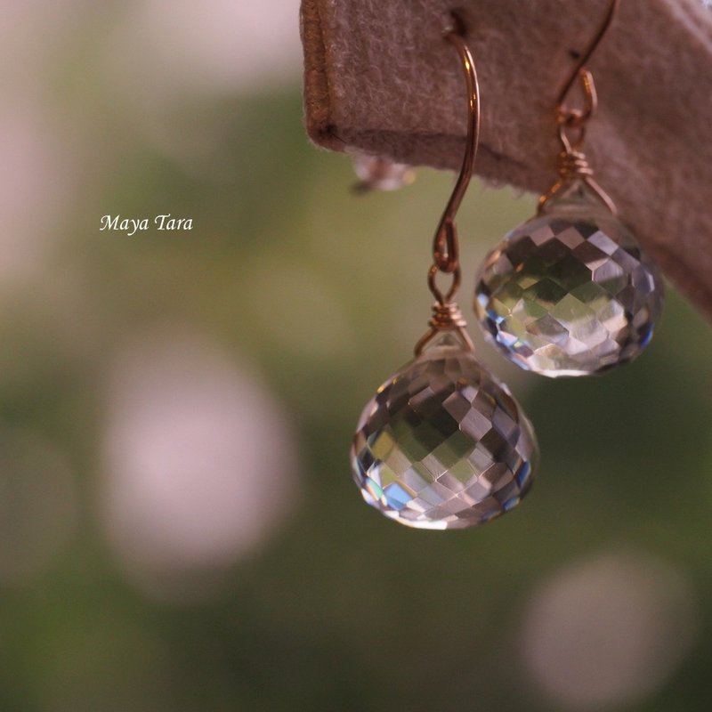 10KPG 綠色紫水晶 10K金 蓳雲石耳環 10K solid gold earrings - 耳環/耳夾/耳骨夾 - 半寶石 綠色