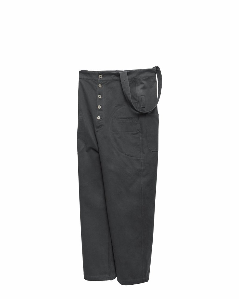 Convertible Overalls - 吊帶褲/連身褲 - 棉．麻 灰色