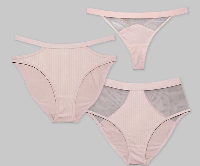 ornoir.co Thong Panty  Pale Pink - Shop ornoir.co lingerie studio Women's  Underwear - Pinkoi