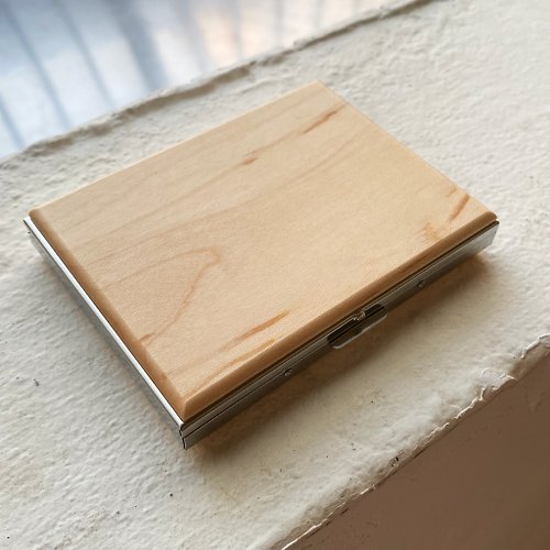 simplewood 【免費刻字】原木金屬菸盒 煙盒 名片盒【客製化禮物】