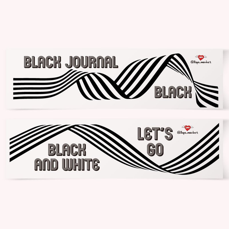 Set of 10 pieces of 3D stripe ribbon transparent stickers (2 types) - 貼紙 - 其他材質 