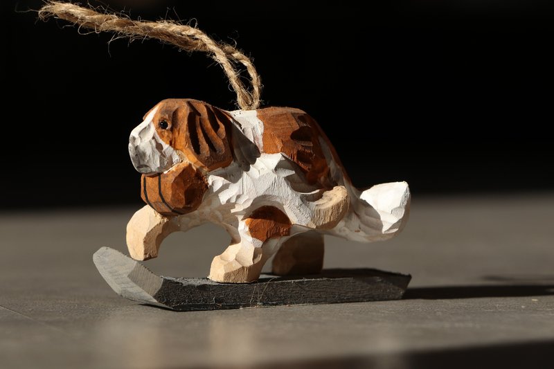 雪橇犬吊飾 - 吊飾/掛飾 - 木頭 白色