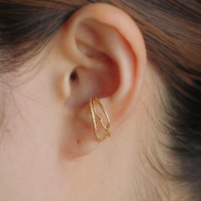 Branche ear cuff - Earrings & Clip-ons - Sterling Silver Gold