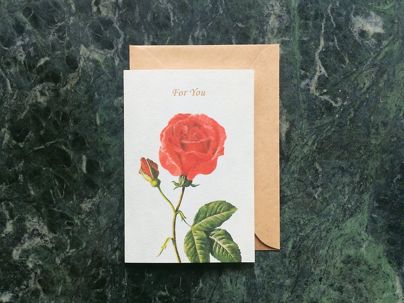 Retro Universal Card Rose - Cards & Postcards - Paper Red