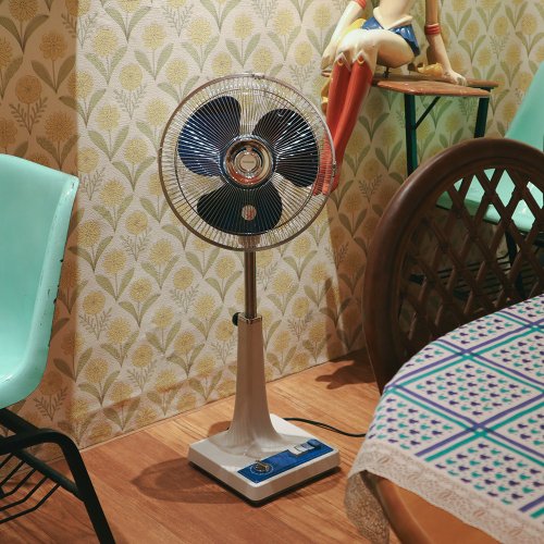日本製コイズミ レトロ扇風機（大型） -ブルー - ショップ