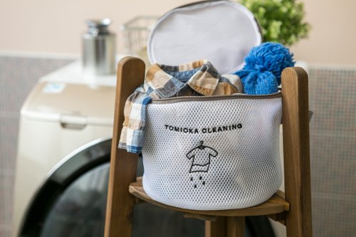 Tomioka Cleaning 世界第一可愛洗衣店 TOMIOKA CLEANING 洗衣袋-小筒 日本進口 居家生活