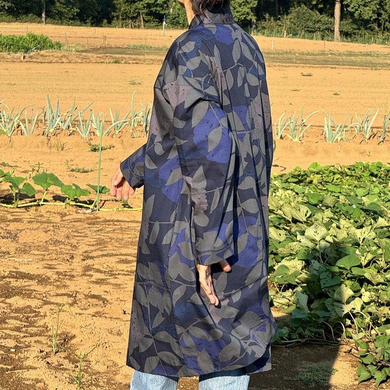 アトリエコート　テンキ　夜空　葉 - 洋裝/連身裙 - 棉．麻 藍色