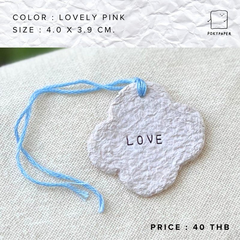 แท็ก/การ์ด รูปทรงดอกไม้สี Lovely pink - อื่นๆ - กระดาษ 