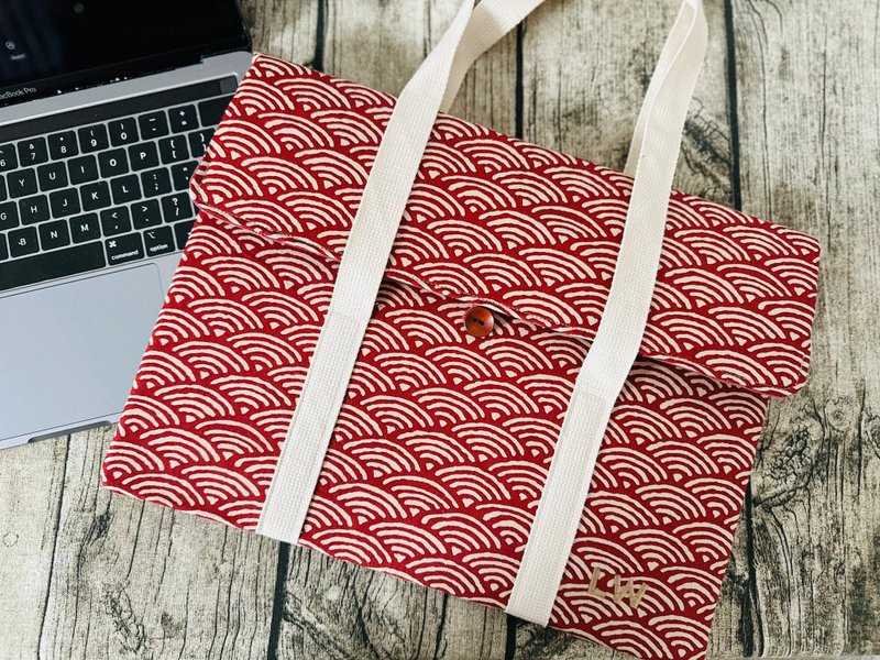 Handmade Tablet ipad laptop switch kindle protection case - Laptop Bags - Cotton & Hemp Red