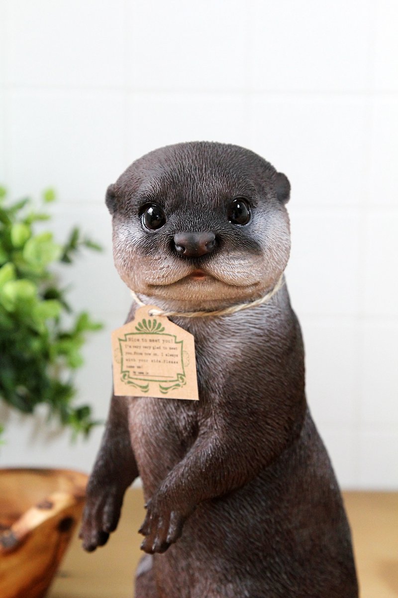 SUSS-Japan Magnets realistic animal series cute home decoration otter shape piggy bank-spot - อื่นๆ - เรซิน สีกากี