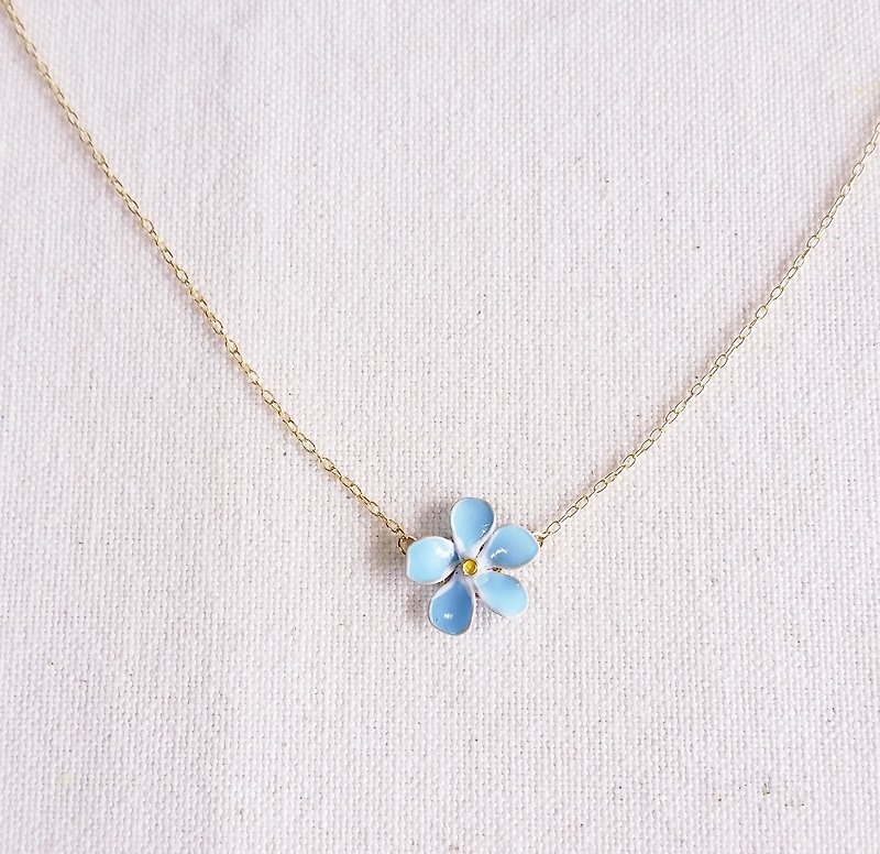 forget me not pendant&necklace - Necklaces - Resin Blue