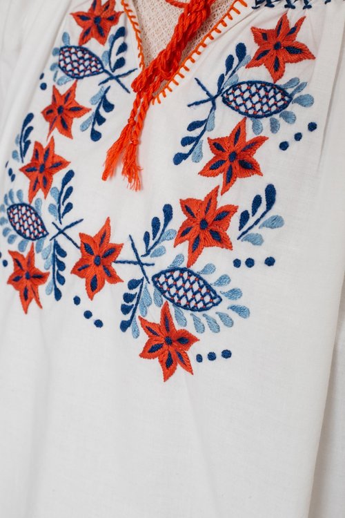 ウクライナ刺繍トップス.ウクライナブラウス【初恋店】Vintage