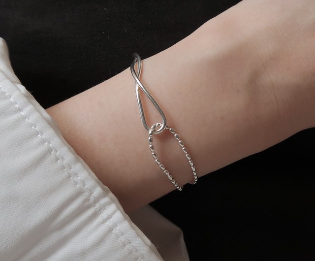 925 sterling silver wavy asymmetric oval bead chain customized