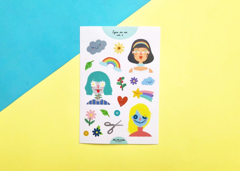Eyes On Me Vol.4 Sticker Sheet | A6 waterproof sticker - 貼紙 - 紙 多色