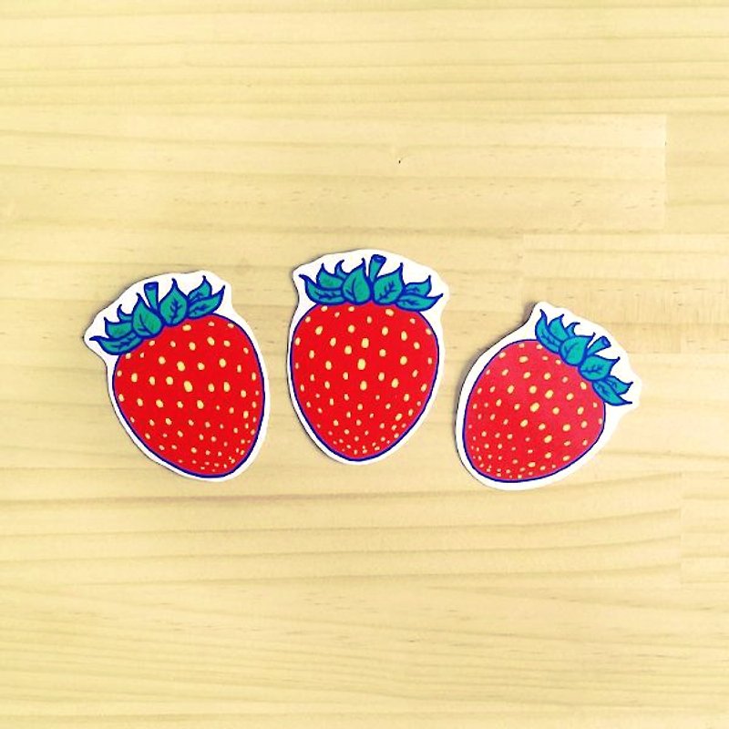 1212 design fun funny stickers everywhere waterproof stickers - sweet and sour strawberry - Stickers - Waterproof Material Red