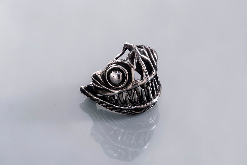 Frankness | original three-dimensional fish skull ring sterling silver - silver / manual / gift / custom / design - General Rings - Other Metals Silver