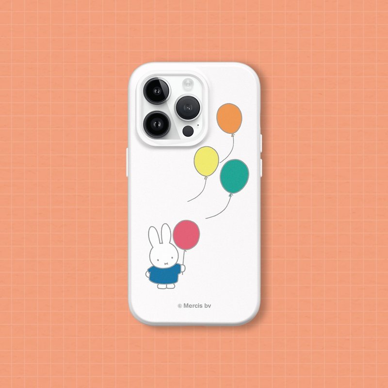 【Pinkoi x miffy】SolidSuit classic anti-fall back phone case-balloons float away - Phone Accessories - Plastic Multicolor