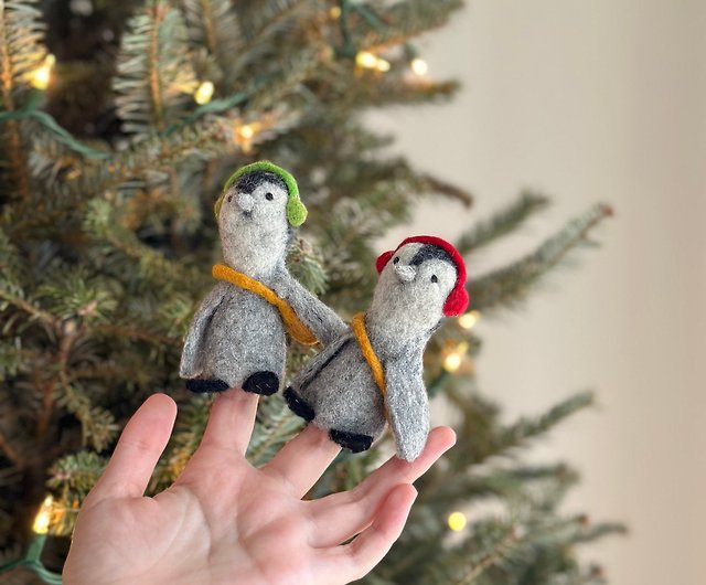 羊毛フェルト指人形 2個セット - ペンギンフレンズ - ショップ