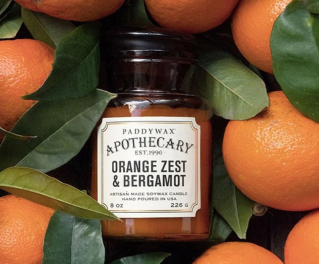 Paddywax Apothecary Candle 8 oz | Orange Zest & Bergamot