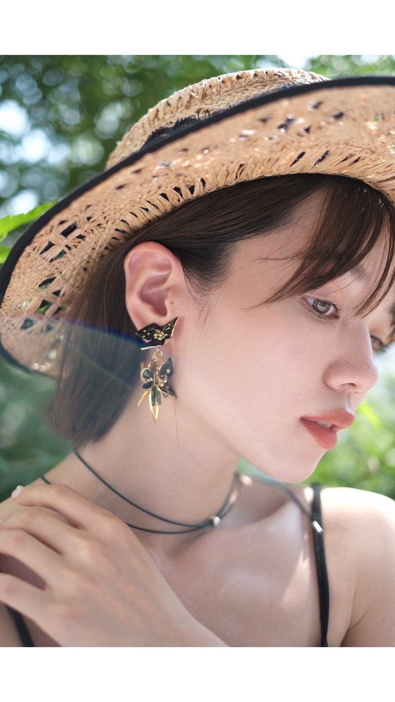 Febbi’s new summer Showa romance—Tokyo handmade earrings - ต่างหู - วัตถุเคลือบ 