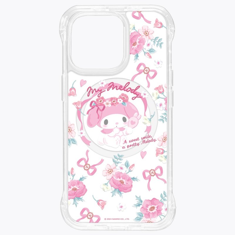 MyMelody - Small Floral Lazy Stand Model [MagSafe Transparent] iPhone - Phone Cases - Other Materials Transparent