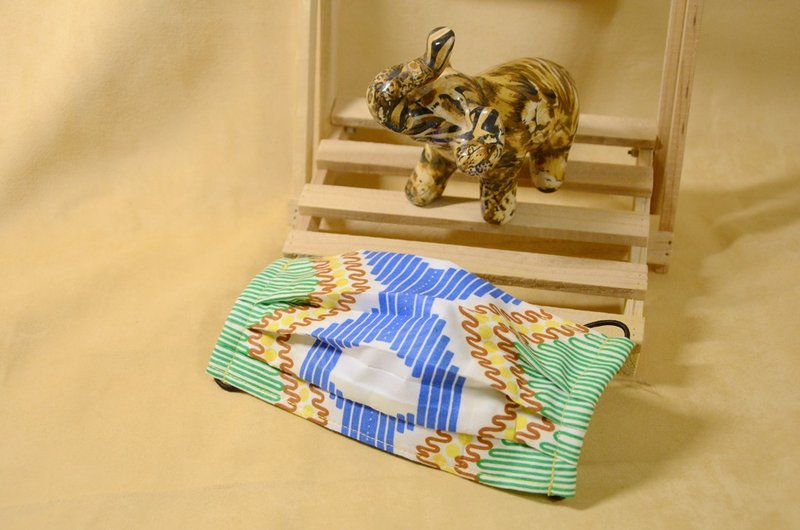 African floral cloth mask set-grassland waves - หน้ากาก - ผ้าฝ้าย/ผ้าลินิน สีเขียว