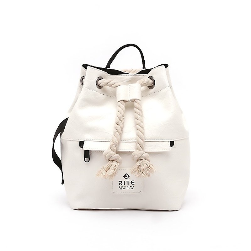 [RITE] Le Tour Series - Dual-use Boxing Small Backpack - Kraft Paper - White - Messenger Bags & Sling Bags - Waterproof Material White