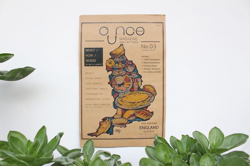 OUNCE Food Map Poster - England - โปสเตอร์ - กระดาษ สีกากี