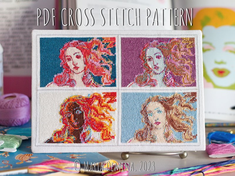 Birth Of Venus - Andy Warhol - PDF cross stitch pattern 十字绣 - 手工藝教學/工具書 - 其他材質 