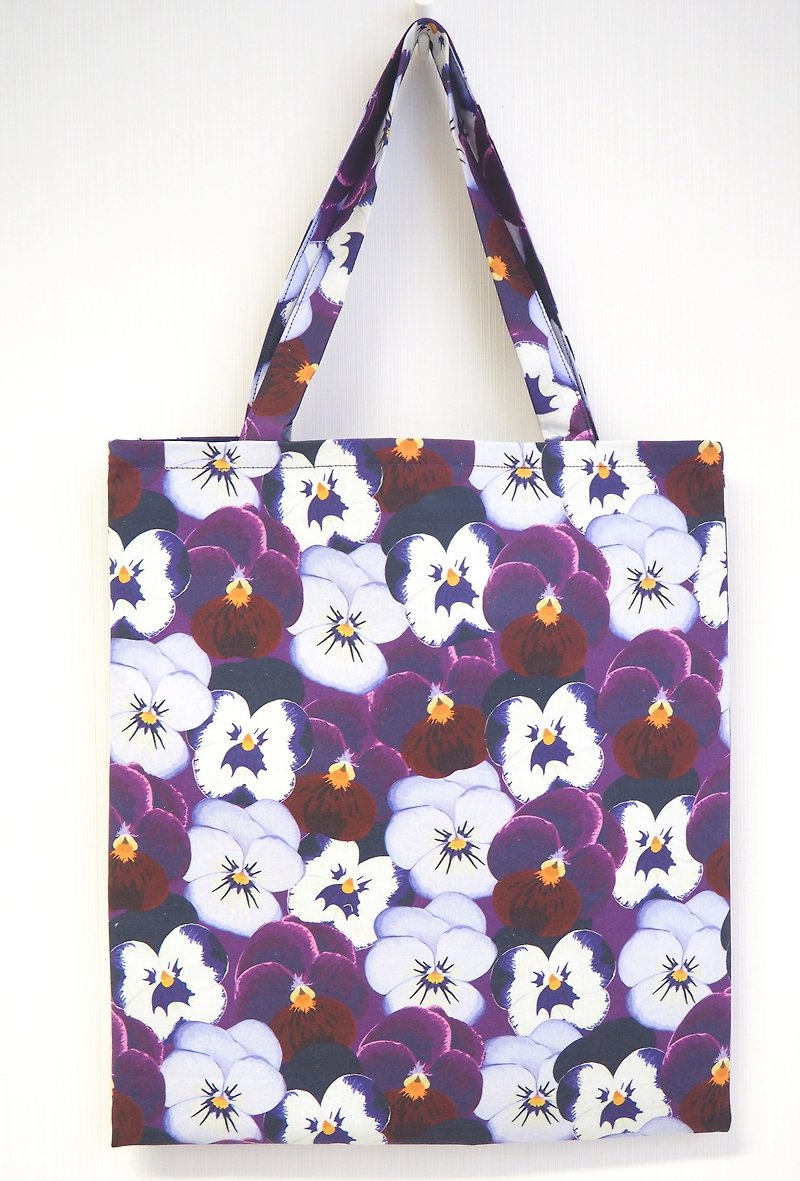 印花布 tote bag 肩揹包 肩袋 獨特 - 側背包/斜孭袋 - 紙 紫色