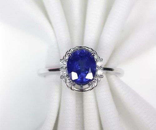 homejewgem 2.3 Natural blue sapphier ring silver sterling ring wedding size 7.0 free resize