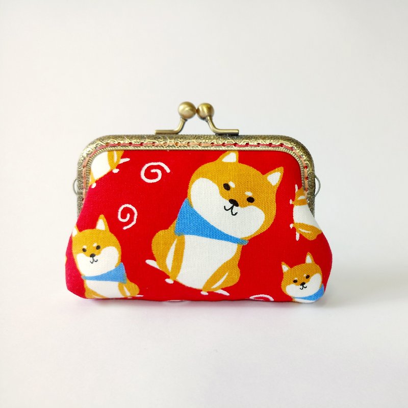 [Chai Chai Paradise - Red] mouth gold bag purse clutch bag Christmas exchange gift New Year gift - กระเป๋าคลัทช์ - ผ้าฝ้าย/ผ้าลินิน สีแดง