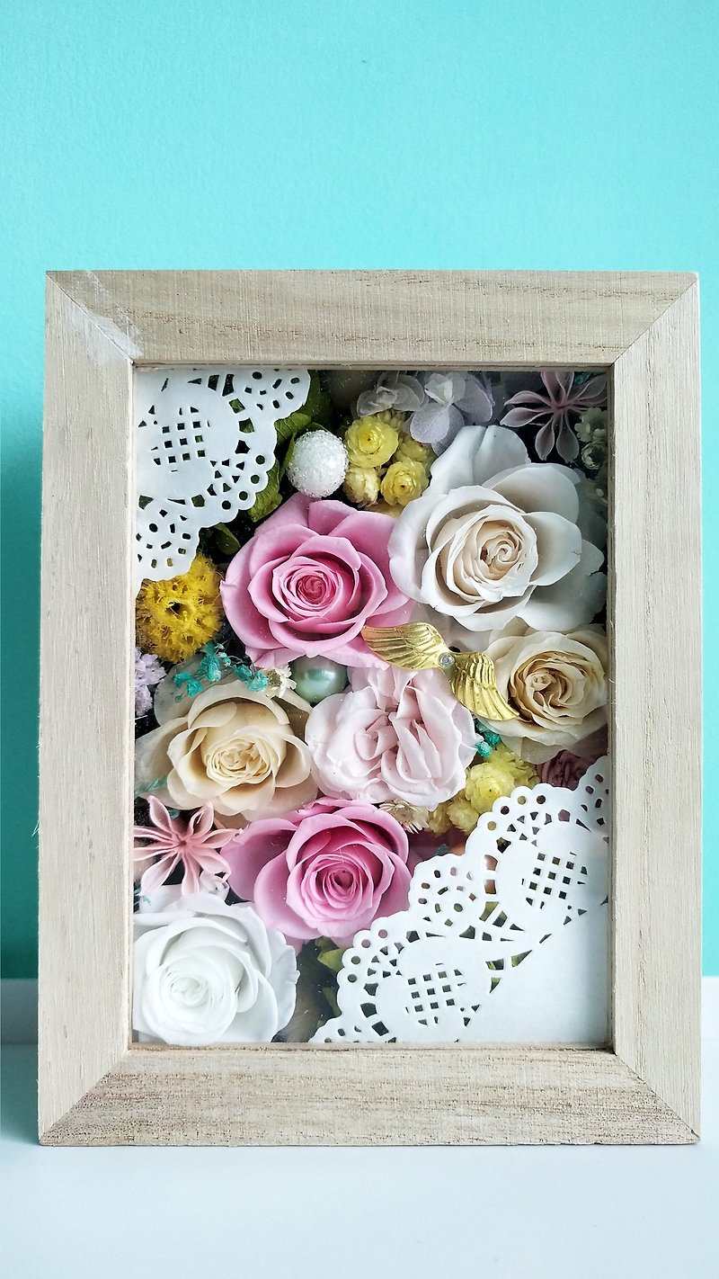 Mansen state without withered flowers wooden flower gift box - ช่อดอกไม้แห้ง - พืช/ดอกไม้ 