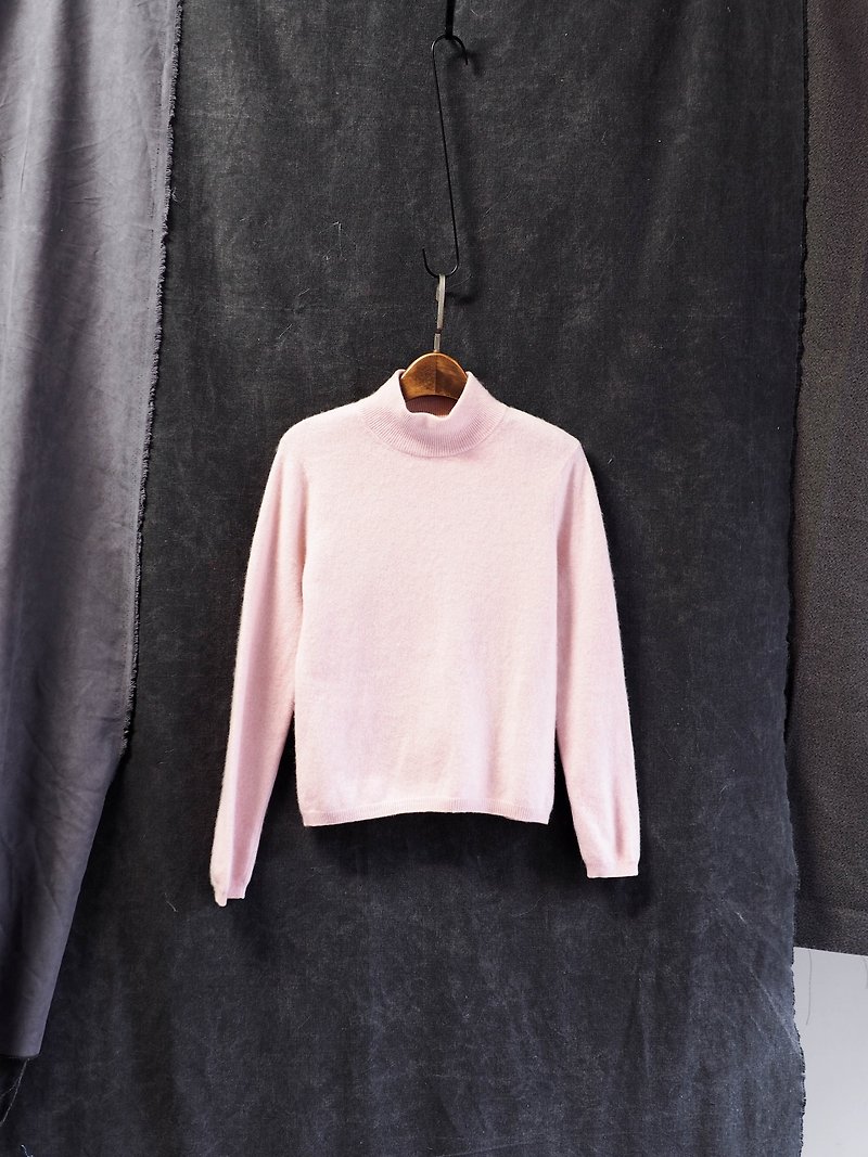 Ishikawa light pink collar sweet love winter antiques cashmere cashmere vintage sweater cashmere - สเวตเตอร์ผู้หญิง - ขนแกะ สึชมพู