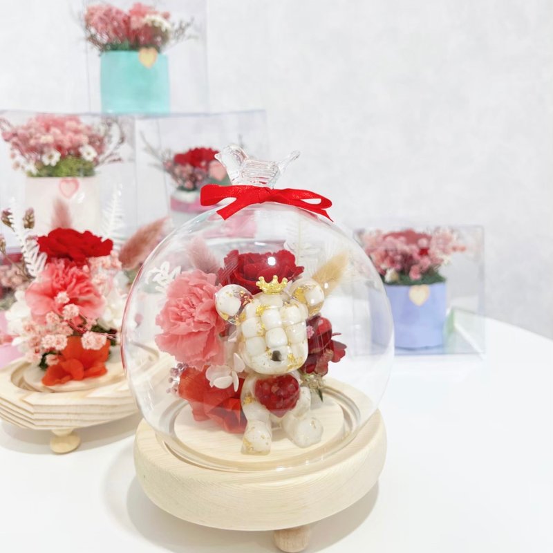 Positive energy that never fades - Everlasting Flower vs Aogang Energy Crystal Glass Flower Cup Night Light - Dried Flowers & Bouquets - Crystal Multicolor