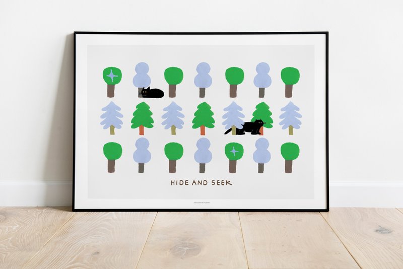 Hide and Seek poster (A3/A4) - 海報/掛畫/掛布 - 紙 白色