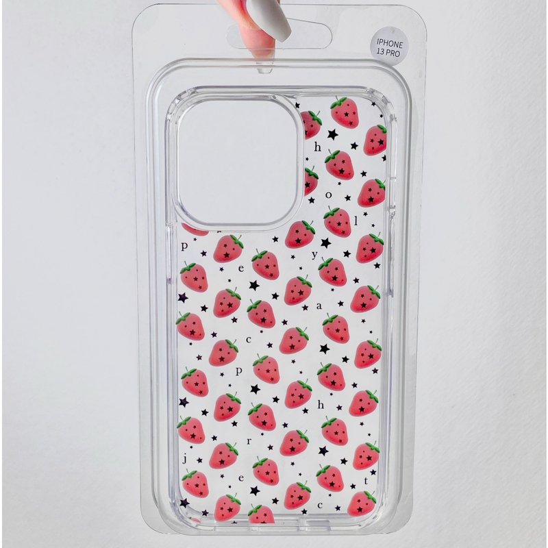 Strawberry Star Clear iPhone Case - Phone Cases - Other Materials White