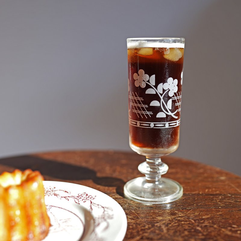 意大利復古  花朵插圖 高腳玻璃杯 / 酒杯 / 凍飮杯 / 水杯 - 玻璃杯 - 玻璃 透明