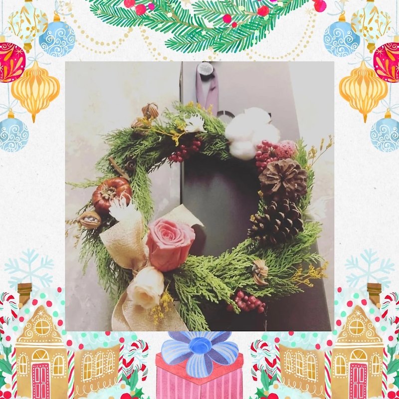 Christmas gift natural style Christmas wreath - Dried Flowers & Bouquets - Plants & Flowers Green