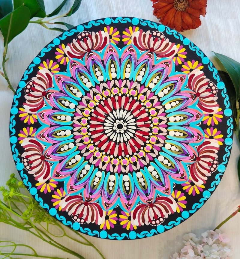 花神之舞 能量曼陀羅畫 手繪訂製 靈魂約定 五行圓滿 金錢磁鐵 - 海報/掛畫/掛布 - 紙 