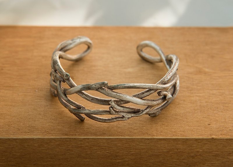 Sterling Silver Open Branch Bracelet Vines/Dead Branches/Twisted - สร้อยข้อมือ - เงินแท้ สีเงิน